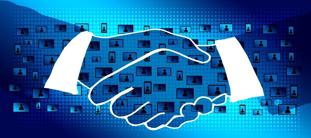 Data center with blinking lights and server racks