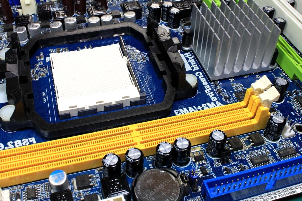 Advanced quantum processing chip with blue illumination